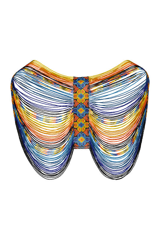 GODDESS TOP ORANGE/BLUE