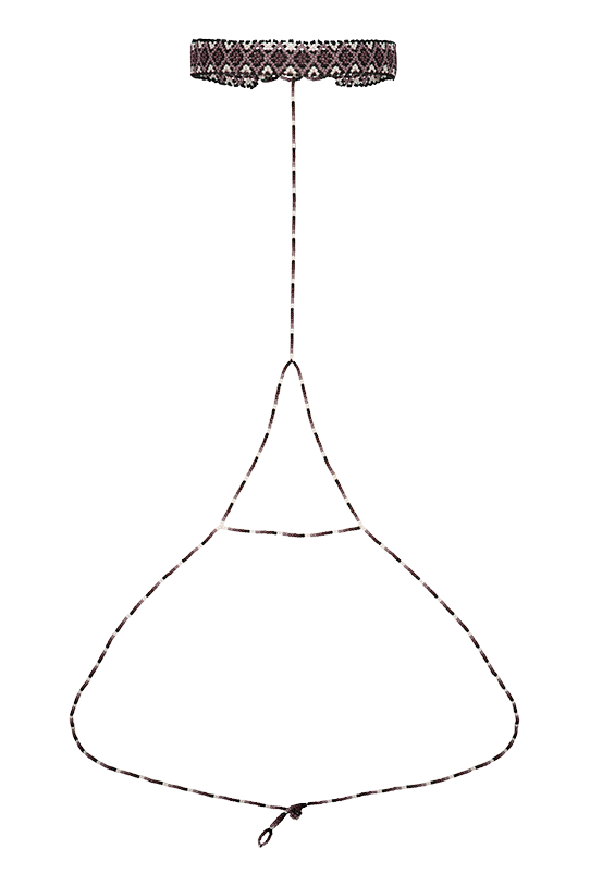 TRIANGLE CHOKER PURPLE/WHITE