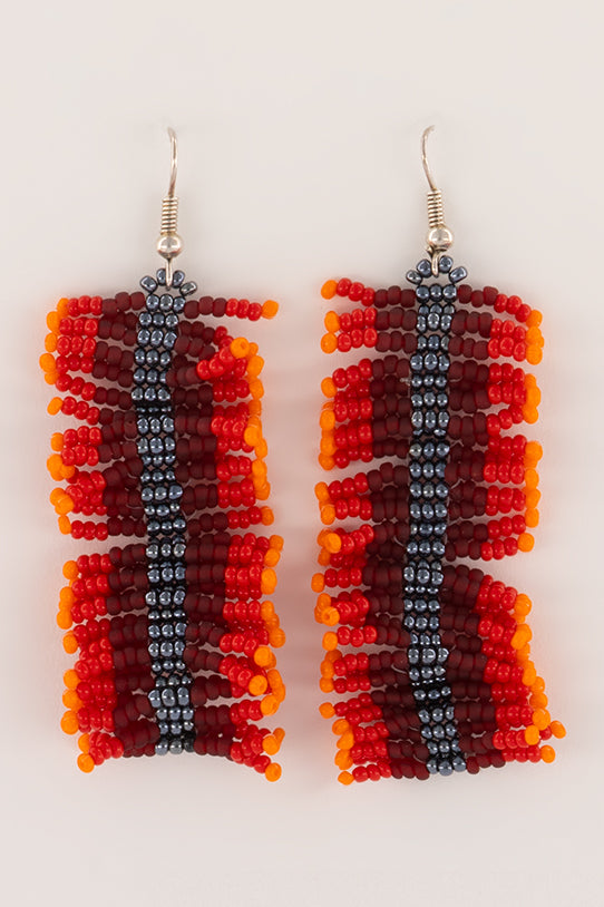 CENTIPEDE EARRINGS RED/BLACK