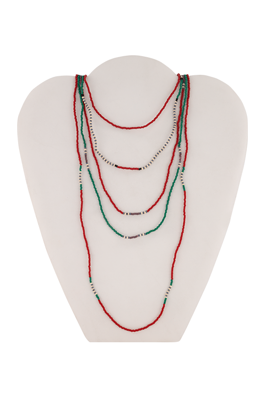 5 STRAND CHOKER BROWN/GREEN