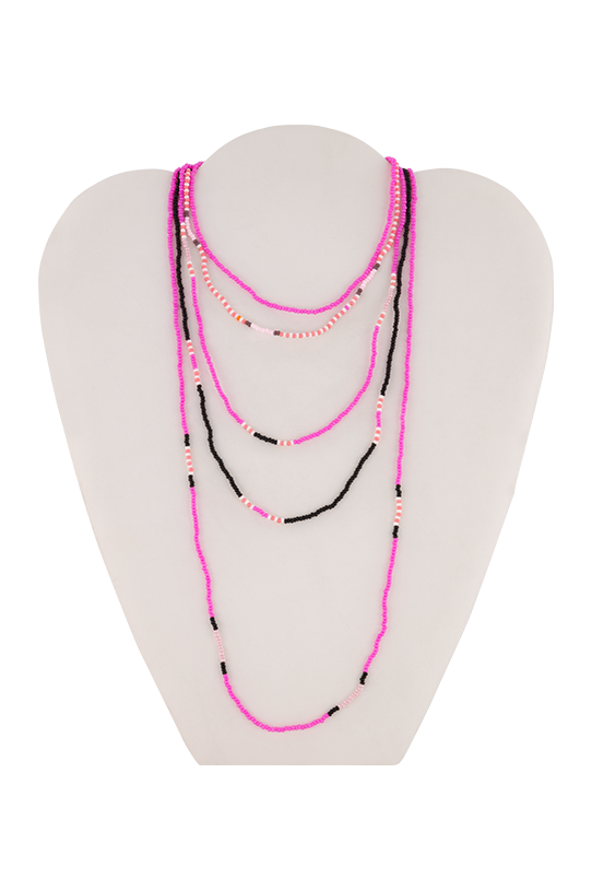 5 STRAND CHOKER PINK FUCSIA