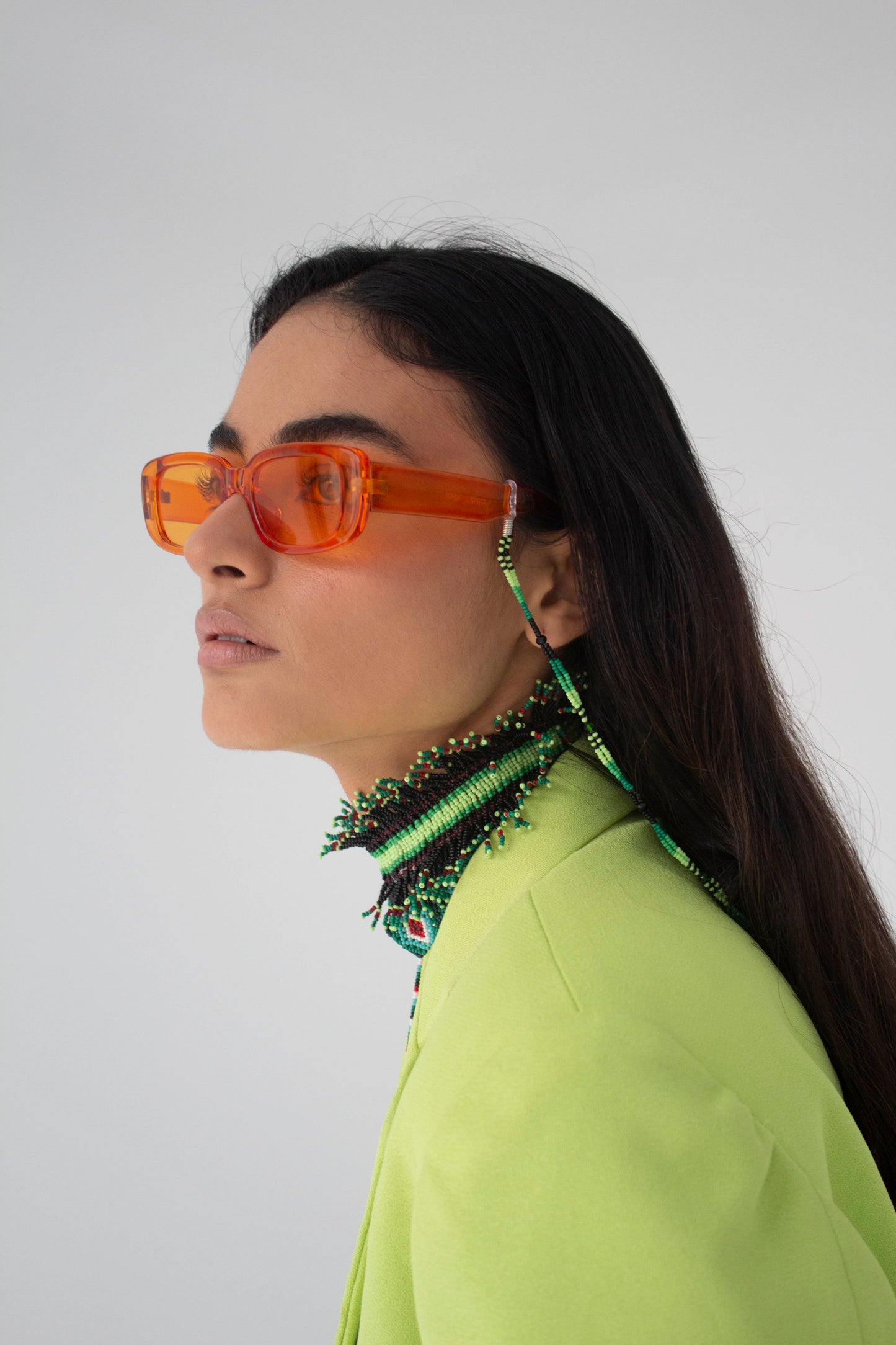 HIGH NECK CHOKER LINES GREEN