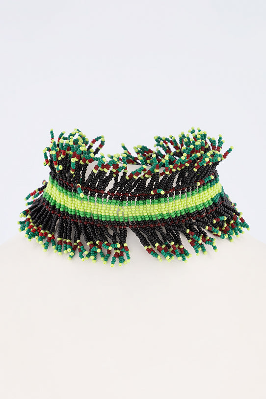 HIGH NECK CHOKER LINES GREEN