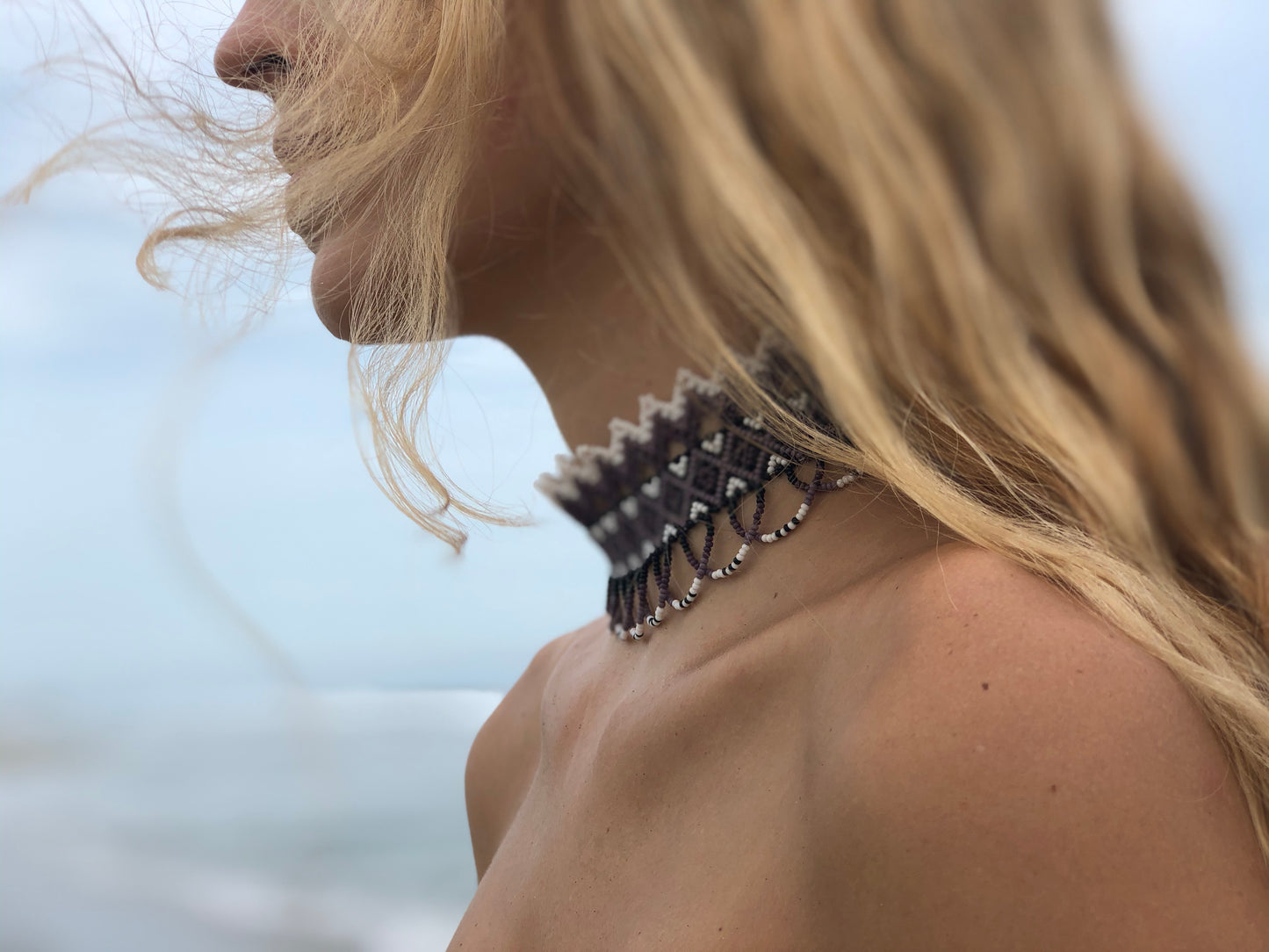 HIGH NECK CHOKER PURPLE/LILA