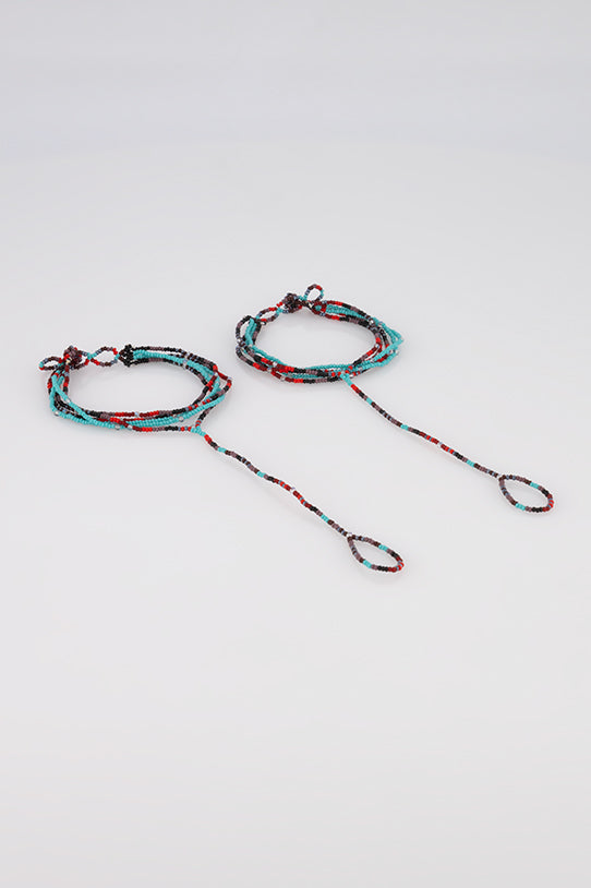 BAREFOOT SANDALS AQUA/RED