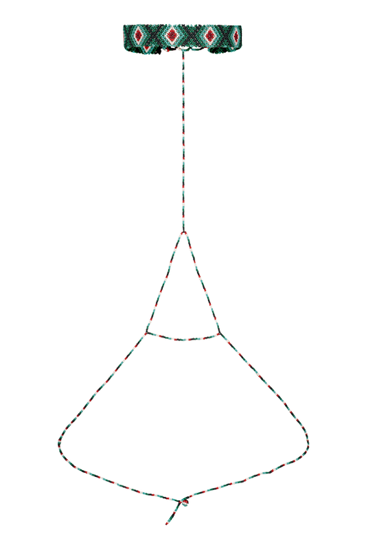 TRIANGLE CHOKER GREEN/RED
