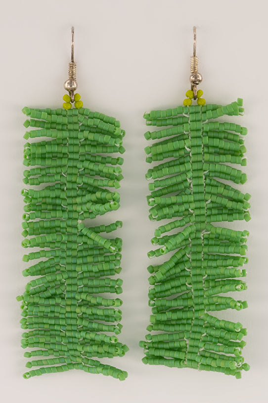 CENTIPEDE EARRINGS GREEN OLIVE