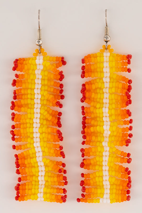 CENTIPEDE EARRINGS ORANGE/YELLOW/WHITE