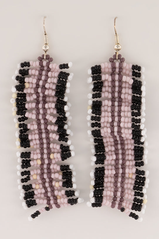 CENTIPEDE EARRINGS PURPLE/WHITE