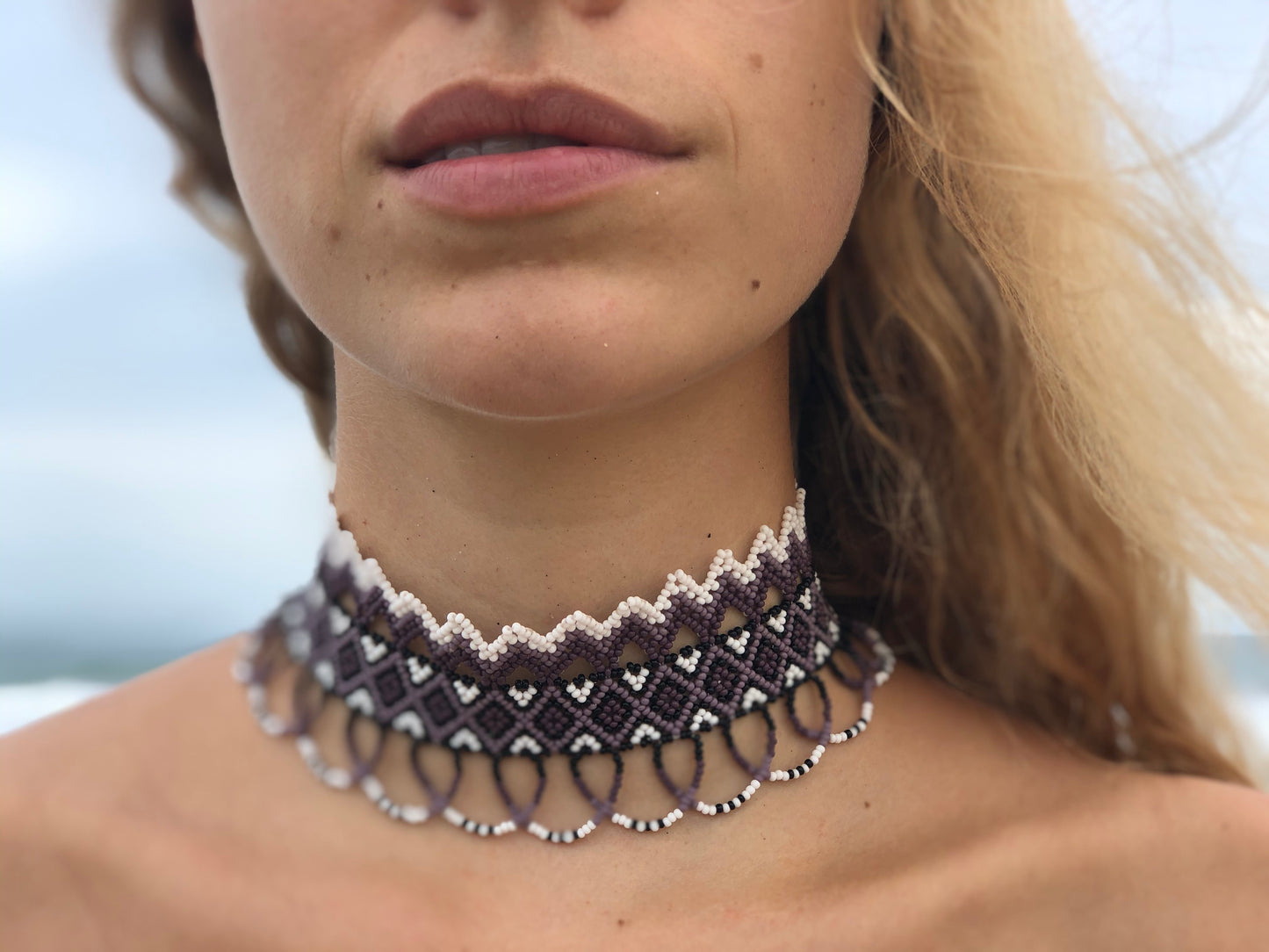 HIGH NECK CHOKER PURPLE/LILA