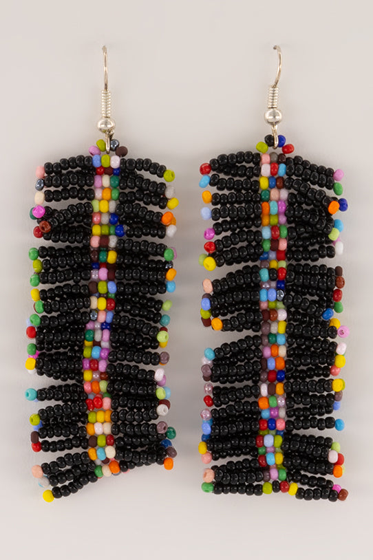 CENTIPEDE EARRINGS BLACK RAINBOW